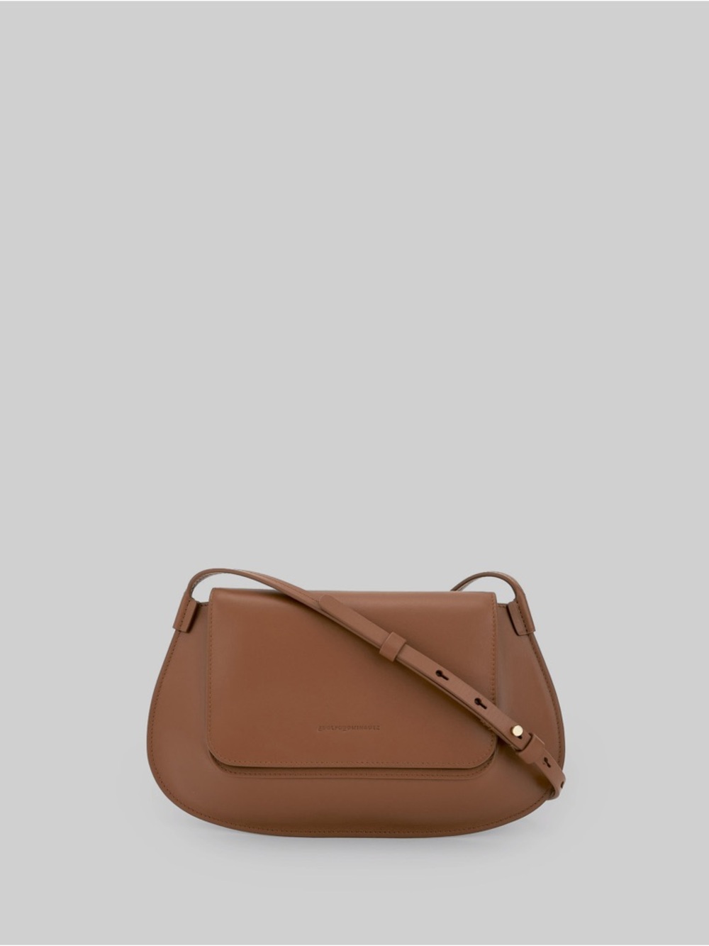 Adolfo Dominguez Brown Leather Saddle Crossbody Bag